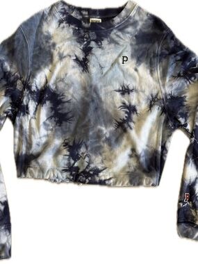 PINK Victoria's Secret Tie-Dye Crewneck Sweatshirt - Navy & Light Blue